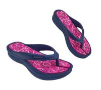 de fonseca Modello Ischia Super Ciabatte Donna Infradito, Ciabatta in Gomma per Casa, Mare e Piscina FlipFlop Estive con Zeppa per Spiaggia (Blu, numeric_41)