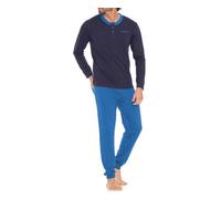 de fonseca Pigiama da Uomo Lungo Jersey 100% Cotone, Art. 1069 Blu M