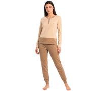 de fonseca Pigiama Donna Cotone Leggero 100% - Ideale per Primavera e Mezze Stagioni - Completo di Maglia con Bottoni Pantalone (IT, Testo, XL, Regular, Regular, Modello 6)