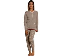 de fonseca Pigiama Donna Invernale 100% Caldo Cotone Interlock Art. FR623 Grigio Melange M
