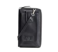 DE LAMASSU Zara - Borsa a tracolla da donna in vera pelle, protezione RFID, 33 scomparti per carte di credito, scomparto per smartphone, tracolla, portafoglio con chiusura lampo, 21 × 12 × 4,5 cm