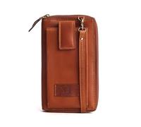 DE LAMASSU Zara - Borsa a tracolla da donna in vera pelle, protezione RFID, 33 scomparti per carte di credito, scomparto per smartphone, tracolla, portafoglio con chiusura lampo, 21 × 12 × 4,5 cm