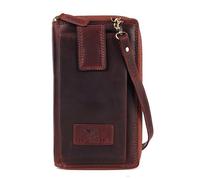 DE LAMASSU Zara - Borsa a tracolla da donna in vera pelle, protezione RFID, 33 scomparti per carte di credito, scomparto per smartphone, tracolla, portafoglio con chiusura lampo, 21 × 12 × 4,5 cm