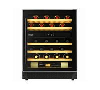 DE LONGHI CA6DZ6G CANTINETTA VINO, 46 bottiglie, 6 ripiani, dimensoni: L 59,5 cm, A 86,5 cm, P 56,2 cm, temperatura massima 18 °C, Nero
