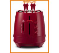 De Longhi CTLAP2203R Tostapane con pinze 550 Watt, Colore Rosso, Plastica