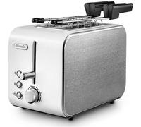 De'Longhi CTX2203.W Tostapane con Pinze, Controllo Progressivo del Grado di Tostatura, 3 funzioni, Cassetto Raccoglibriciole, Piedini Antiscivolo, Potenza 550 Watt, Plastica, BIANCO