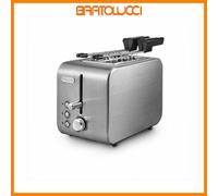 DE LONGHI CTX2203 TOSTAPANE 550W 2SCOMP.RACCOGLI BRICIOLE ACCIAIO