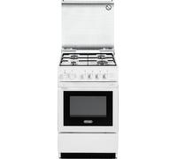 De Longhi Cucina a Gas 4 Fuochi Forno Elettrico con Grill Larghezza x Profondità 50x50 cm con Coperchio colore Bianco - SEW 554 N ED
