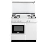 DE LONGHI Cucina a Gas 4 Fuochi Forno Elettrico Grill 86x50 cm Bianco SEW 8540 [EEK: A]