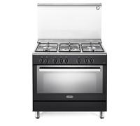 DE LONGHI Cucina a Gas 5 Fuochi con Forno Elettrico da 90 cm Nero 87L PEMA 96ED [EEK: A]