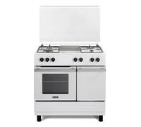 DL964GEWB - Cucina a gas con forno, 4 fuochi, bianco, 90x60 cm
