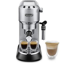 De Longhi Dedica Style Macchina Caffé Cialde e Caffé Macinato in Polvere Espresso Manuale con Erogatore di Vapore colore Metallico EC 685.M