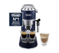 De’Longhi Dedica Style - Perfetto Macchina da Caffè Espresso, Compatibile con Cialde ESE, Montalatte Manuale per Cappuccino, Pannello di Controllo con Pulsanti, Larghezza 15 cm, Blu (EC685.BL)