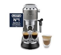 De’Longhi Dedica Style - Perfetto Macchina da Caffè Espresso, Compatibile con Cialde ESE, Montalatte Manuale per Cappuccino, Pannello di Controllo con Pulsanti, Larghezza 15 cm, Titanio (EC685.TB)