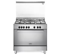 DEMX96SG - Cucina a gas con forno elettrico, n°5 fuochi, 90x60 cm, colore Inox, Classe energetica A
