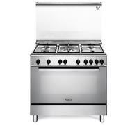 De Longhi Cucina a Gas 5 Fuochi (con Bruciatore Tripla Corona) Forno a Gas Ventilato con Grill 115 Litri 90x60 cm colore Inox - DGVX 96 SG