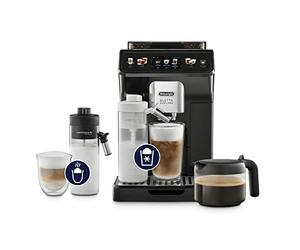 De’Longhi Eletta Explore - Perfetto Macchina da Caffè Automatica, LatteCrema Montalatte Automatico, 50 Bevande in un Solo Tocco, Display Touch a Colori, Grigio Scuro (ECAM452.57.G)