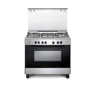 De’Longhi FMX 96 ED cucina Elettrico Gas Nero, Acciaio inox