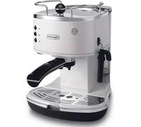 De Longhi Icona ECO 311.W Macchina Caffé Cialde e Caffé Macinato in Polvere Espresso Manuale con Erogatore di Vapore 1 o 2 Tazze colore Bianco