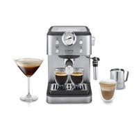 De'Longhi Linea Classic EM450.M, Macchina da Caffè Manuale con Schiumatore, Macchina Espresso Barista, Ugello per Cappuccino, Filtro Doppia Parete, 15bar, Tazze Fino 13cm, Acciaio Inossidabile/Metallo