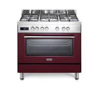 De’Longhi PRO 96 MR ED cucina Elettrico Gas Bordeaux, Rosso, Acciaio inox