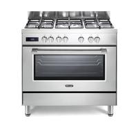 DE LONGHI PRO 96 MX ED CUCINA 90x60 5 FUOCHI A GAS E FORNO ELETT. VENTILATO INOX