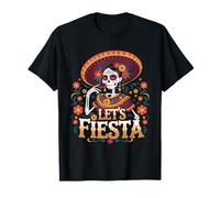 De Los Muertos La Catrina Teschio Di Zucchero Cinco De Mayo Maglietta