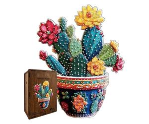De Madera De Cactus - Juego Familiar Dee Dee Madera Divertido Para Ingenio, Arte Rompecabeza Flor Cactus | Para Adultos Familia Amigos Niños