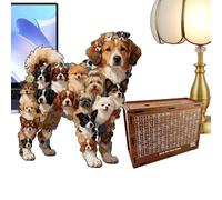 De Madera, Forma De Perro 120 Piezas Juguete De Puzzle De Madera - Puzzle Familiar Con Forma De Perro - para Pasatiempo Reunión Hogar Familia Desafío Mental Adultos Niños 6+