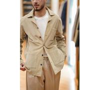 De Matteo Over Shirt Uomo in Velluto con Tasche Frontali e Chiusura Bottoni OverShirt 01 - Beige / 48