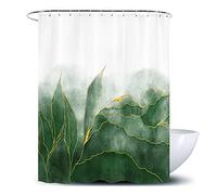 De-Mediocre Tenda da doccia in marmo verde oro verde scuro moderno arredo bagno verde smeraldo dorato tessuto poliestere impermeabile 183 x 183 cm