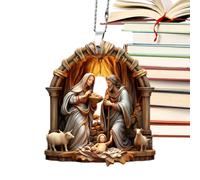 De Nativity - Set di compleanno di Gesù, per decorazione 'albero di Natale | Il ciondolo della scena di presepe acrilico crea un'atmosfera familiare calda