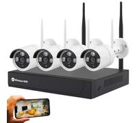 DE ROSA SHOP Kit Videosorveglianza Wireless, HD 4 Telecamere WiFi, Sistema IP Remoto con NVR, Supporto 5G e Connessione LAN, Sistema di Sorveglianza con Rivelazione Movimento.