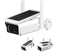 DE ROSA SHOP Telecamera WiFi Esterno con Pannello Solare 2MPX, Visione Notturna Infrarossi, Rilevamento Movimento, Audio Bidirezionale, Sicurezza IP con App iCSee e Supporto SD