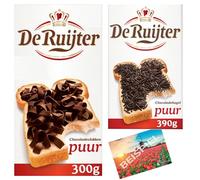 De Ruijter Puur Vlokken + set di spargimento | colazione tradizionale olandese | cioccolato delicato per piacere al mattino | spalmabile per pane | originale dai Paesi Bassi | Holland Box by Vriens