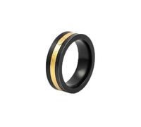 De Santis Anello a Fascia da Uomo Bicolore Misura 22 in Acciaio Inox PVD Nero con Inserto Centrale Placcato in Oro Giallo a Contrasto, Design Moderno, Industriale e Minimalista, Stile Fede Uomo