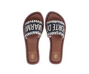 DE SIENA FORTE DEI MARMI Ciabatta donna blu/bianca in pelle 39