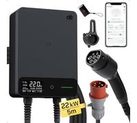 dé Wallbox 22kW 32A con APP, stazione di ricarica domestica 230V, cavo di ricarica 5m 7.5m 10m 15m, caricabatterie da CEE a tipo 2 EV nero 22kW 5m Cable