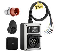 dé Wallbox 22kW Trifase 32A estremità Aperta con App e Scheda RFID, Colonnina Ricarica Auto Elettrica 22kW, per ID.4 ID.5, Model Y, Model 3, e-up, e-208 e Altri EV e PHEV