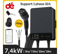 dé Wallbox 7.4kW 6A-32A con stazione di ricarica APP per veicoli elettrici con cavo di ricarica 5m 7.4kW Wallbox 5m