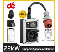 dé Wallbox Mobile 22kW con APP veicolo elettrico CEE spina rossa a presa di tipo 2 stazione di ricarica per veicoli elettrici trifase 32A 22kW No APP