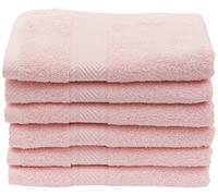 De Witte Lietaer - 194 850, Set di 6 asciugamani da bagno, in cotone, Rosa chiaro (Rose), 100 x 50 cm