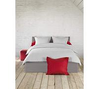 De Witte Lietaer - Parure Zygo con copripiumino e 1 federa con volant in cotone pettinato, 140 x 220 cm, colore: Grigio chiaro