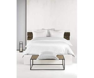 De Witte Lietaer Zygo-Parure Copripiumino Matrimoniale con 2 federe per cuscino, con Volant, in cotone pettinato, bianco, 200 x 220 cm