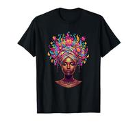 Dea Africana Floreale Afrocentrico Bellezza Maglietta