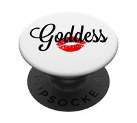 Dea con labbra rosse, carina PopSockets PopGrip Adesivo