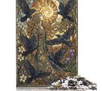 Dea Corvo Art Nouveau Mucha Puzzle in Legno 500 Pezzi Adulti E Ragazzi,Legno,Sfida Impossibile,Gioco Educativo,Idea Regalo,Antistress,Decorazione Casa,dai 14 Anni (52x38cm)
