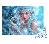 Dea del Ghiaccio Serpente Bianco Fantasia Puzzle 1000 Pezzi Gioco di Puzzle 1000 Pezzi Carta Relax Magia Invernale Casa Famiglia Regalo 70x50cm/1000pcs