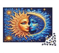 Dea del Sole e della Luna, puzzle da 1000 pezzi in cartone riciclato al 100% con sole e luna e volto celeste, per adulti e bambini, regalo divertente, 52x38 cm/1000 pezzi