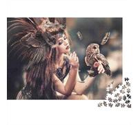 Dea della Foresta con Gufo Puzzle 1000 Pezzi Carta per Adulti Stile Foresta Fantasy Migliora la Concentrazione Relax Regalo Famiglia 70x50cm/1000pcs
